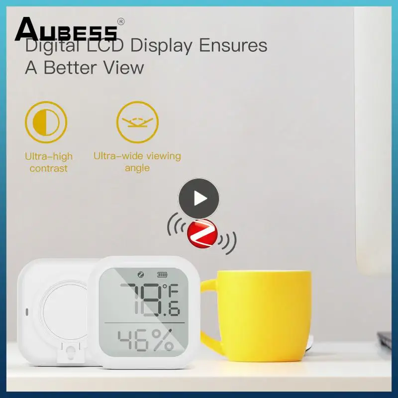 

1~8PCS Tuya ZigBee Smart Home Temperature And Humidity Sensor With LED Screen Works With Google Assistant and Tuya Zigbee Hub