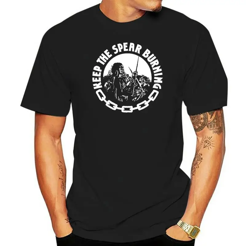 burning SpearT shirt screen print short sleeve cotton men t