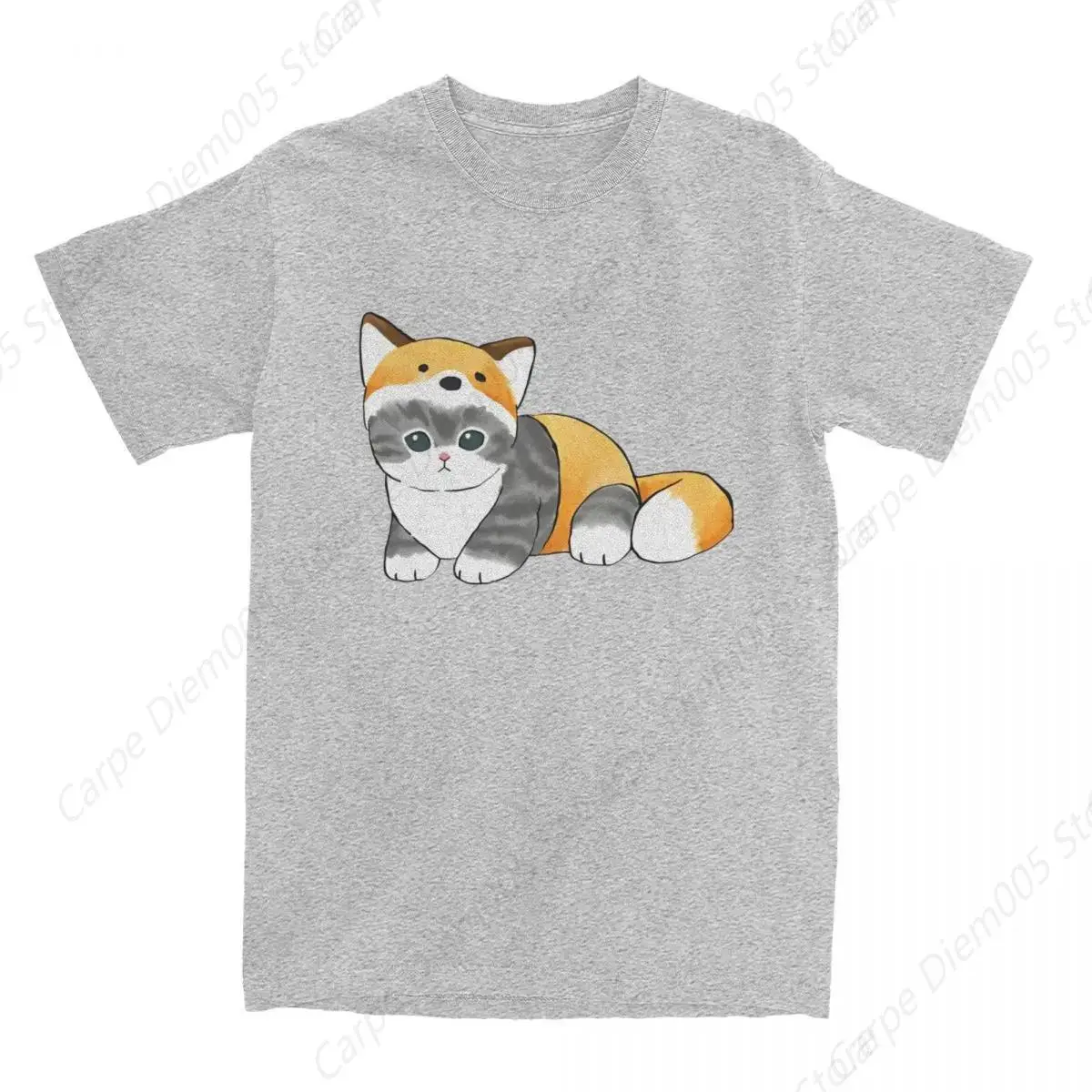 Couple T Shirt Mofu Sand Shirts Harajuku Fox Beach Tee Y2k Casual Cotton Tops Plus Size S-6xl