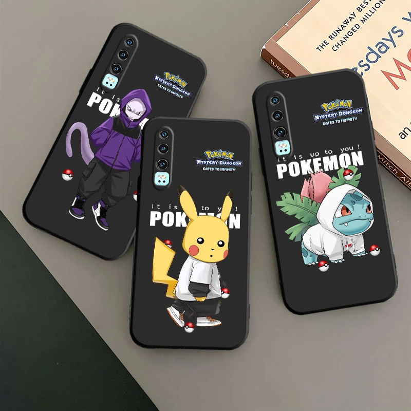 

Pokemons Pikachus Bulbasaur Phone Case For Huawei P50 P40 P30 P20 Lite 5G Nova Plus 9 SE Pro 5T Y9S Y9 Prime Y6 Balck TPU