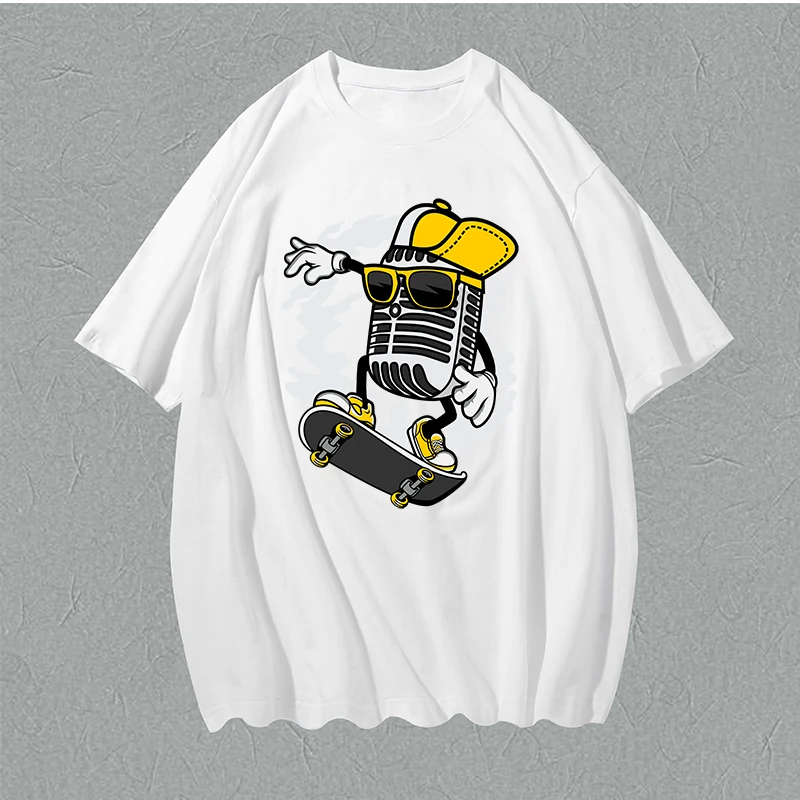 

Многоцветная мультяшная Роскошная велосипедная парная Футболка Harajuku, дешевые мужские футболки