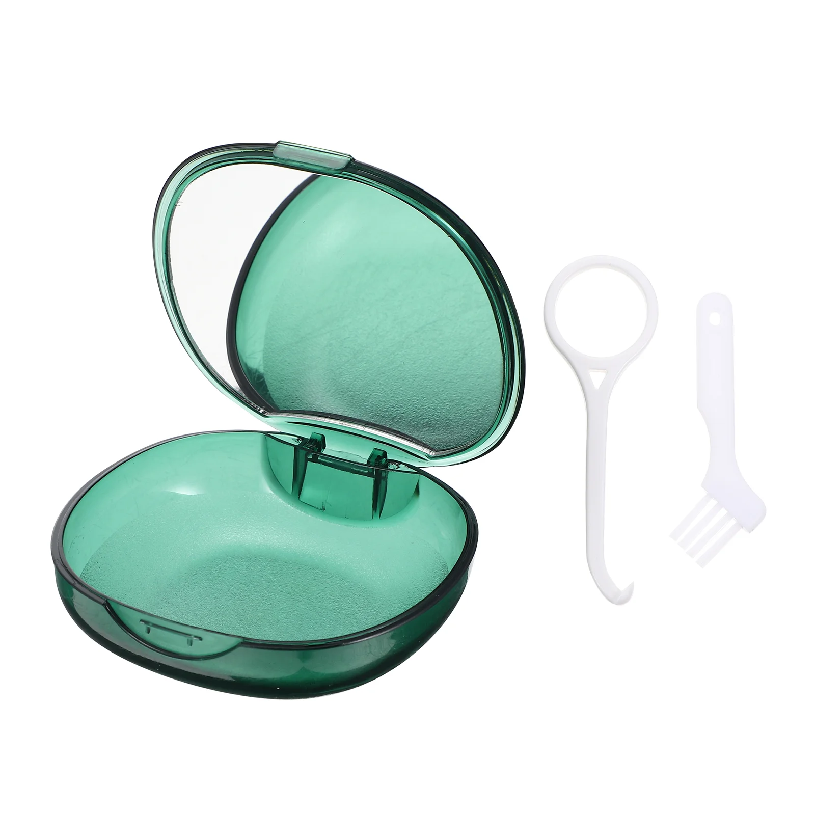 

1 Set Portable Brace Container Denture Box Retainer Case with Mirror
