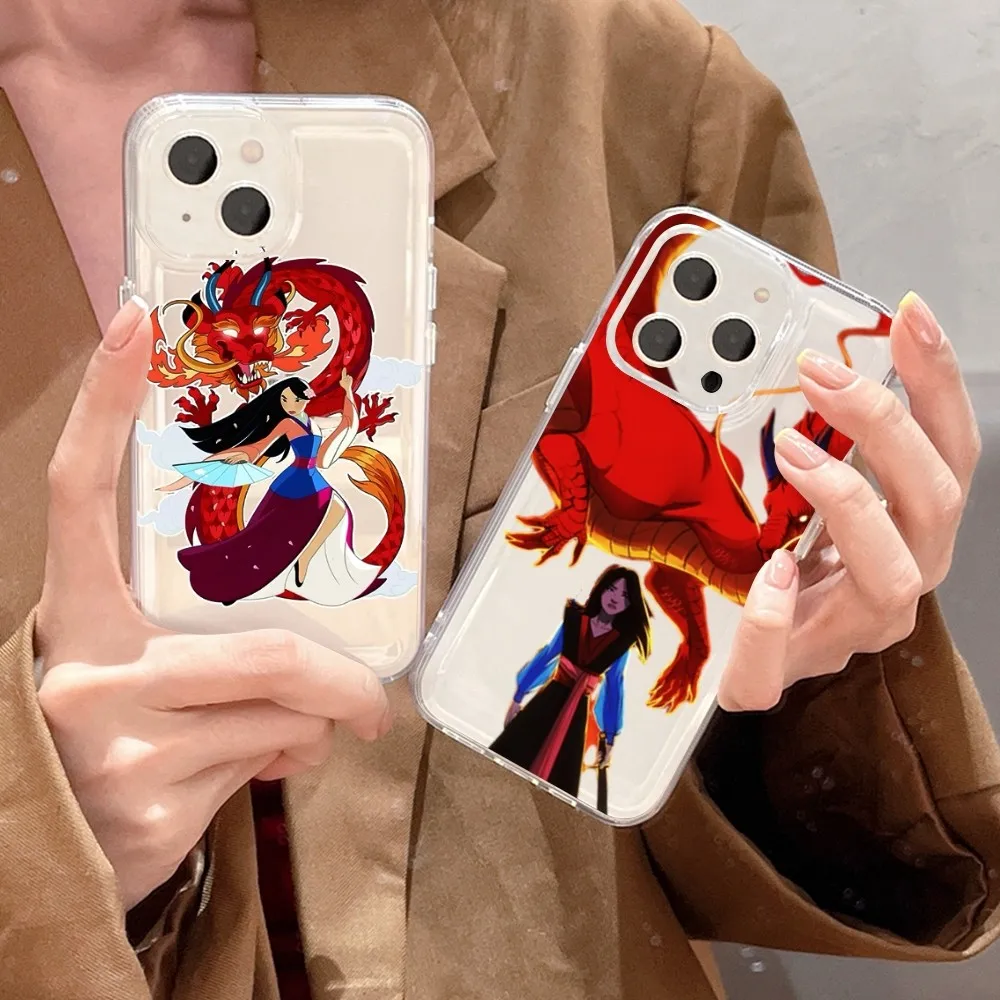 Чехол для телефона MINISO Disney Mulan Mushu Dragon iPhone 15 14 13 12 11 Mini Pro Max X XR XSMax 7 8 Plus SE20 прозрачный