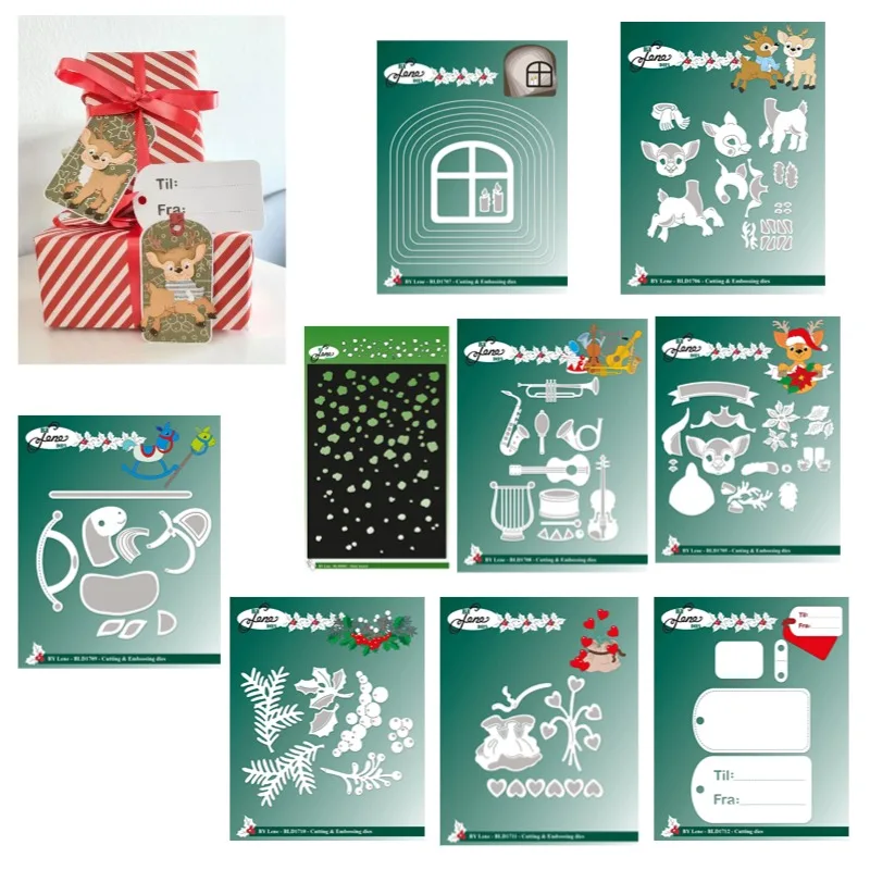 Барабанные сердечки лошадь музыка Рождество лиса металлические штампы