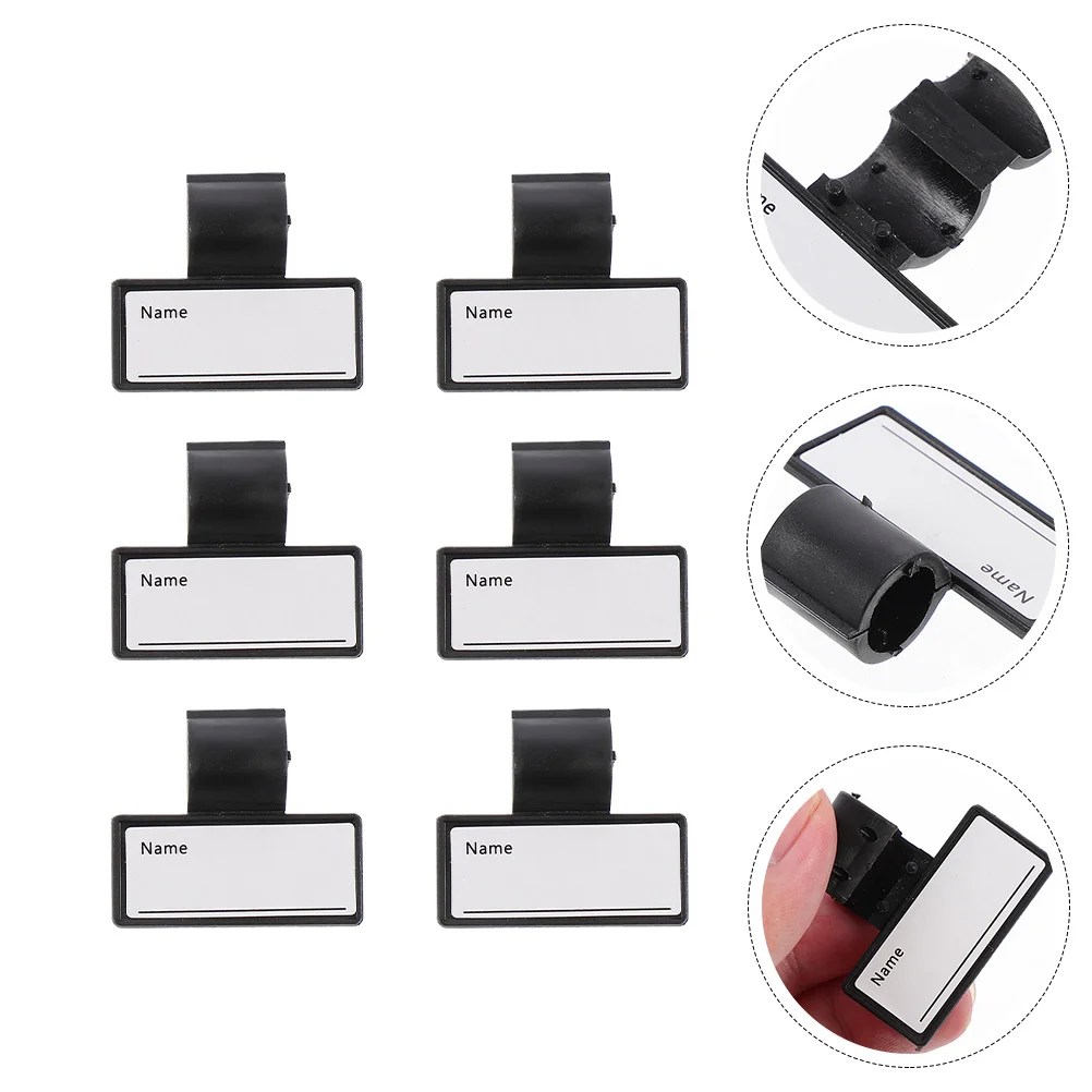 

6 Pcs Stethoscope Marker Hand-held Name Cards Portable Identification Clip Holder Abs Plastic Displaying Cards Work Blank Labels