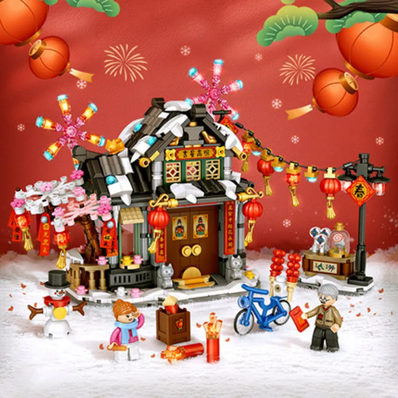 

LOZ happy new year series Blocks Architecture Merry Christmas House Tree Deer Mini Blocks Bricks Building Toy for Children