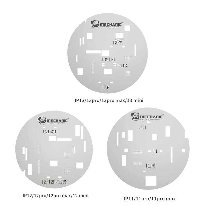 

Mechanic 3Pcs UFO Steel Stencil Reballing LCD Screen Protection For iPhone 11 12 12Mini 12Pro max 13 Mini 13 Pro Max Repair Tool