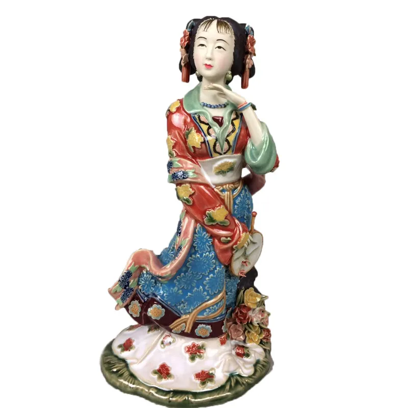 

Resin Model Ceramic Craft Home Decor Jinling Twelve Classical Beautiful Women Statue Dream Red Chamber Lady Art Sculpture