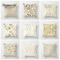 fuwatacchi geometric golden pillow case leaf pineapple fish throw pillow cover decorative sofa soft pillowcases for window seat