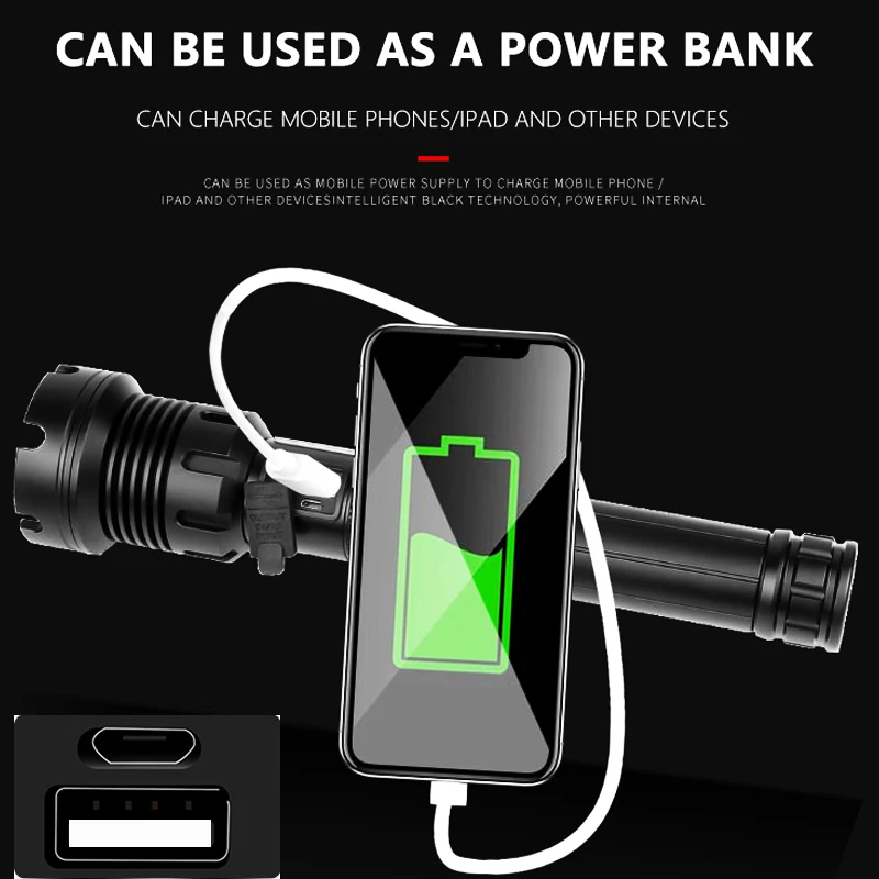 ZK20 дропшиппинг перезаряжаемый через USB XHP90 COB мощный светодиодный фонарик с зумом