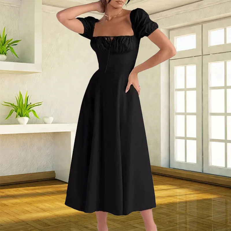 Женское длинное платье летнее атласное без рукавов с цветочным принтом и рюшами