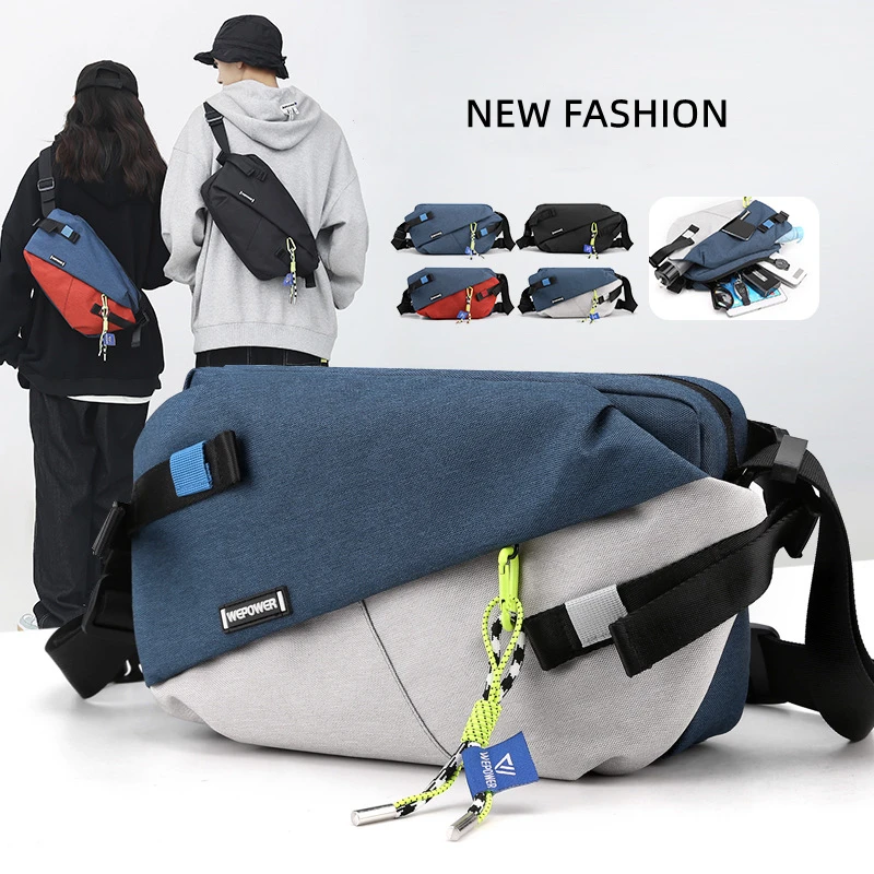 

Fashion New Nylon Fabric Shoulder Bags Men Messenger Bag Chest Bags Leisure Design Style Solid Colors Durable Pockets