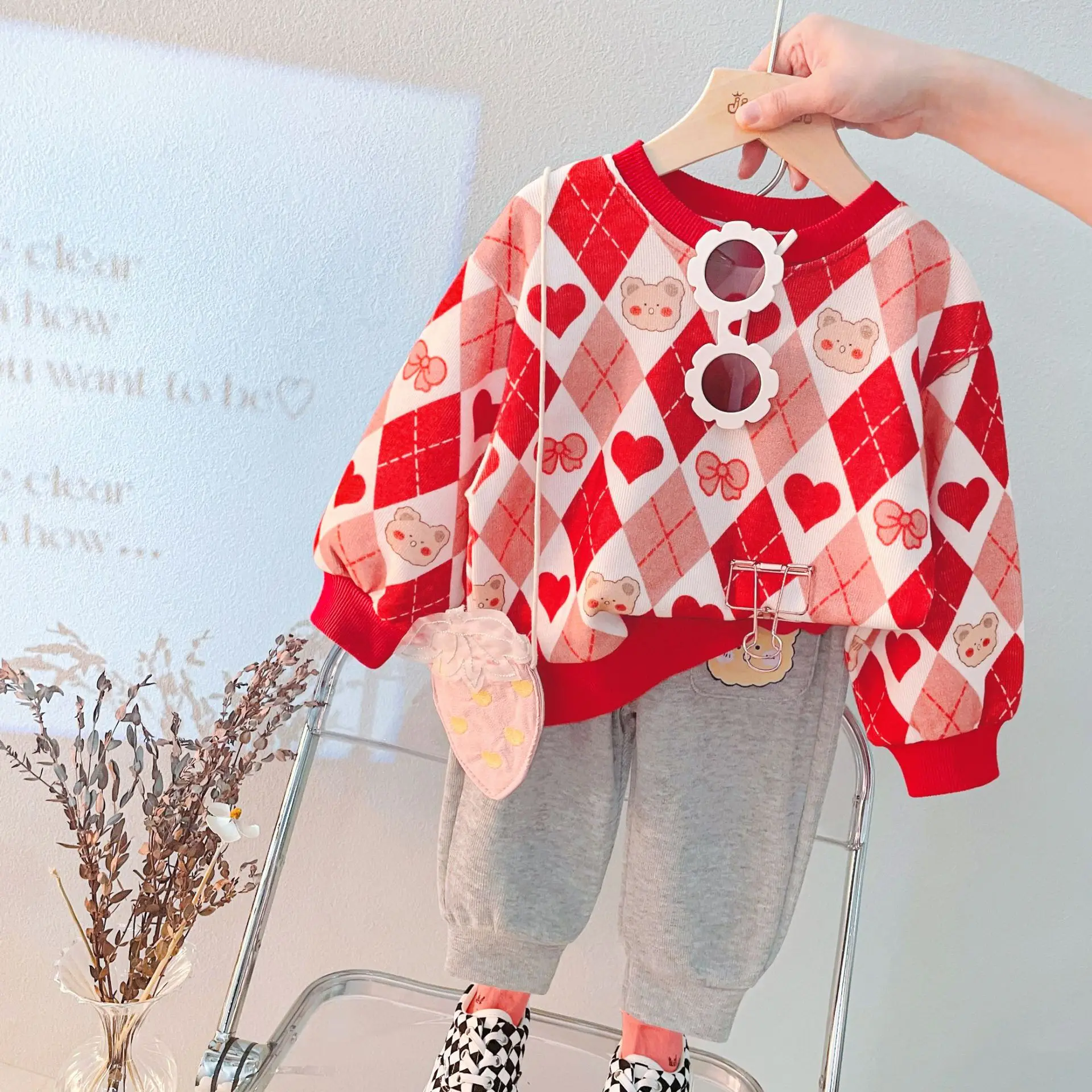 

Toddler Girl Autumn Clothes Girls Long Sleeve Set Children Crew Neck Tops Long Pants Cute Casual Sports 0-5 Years Old Two Piece