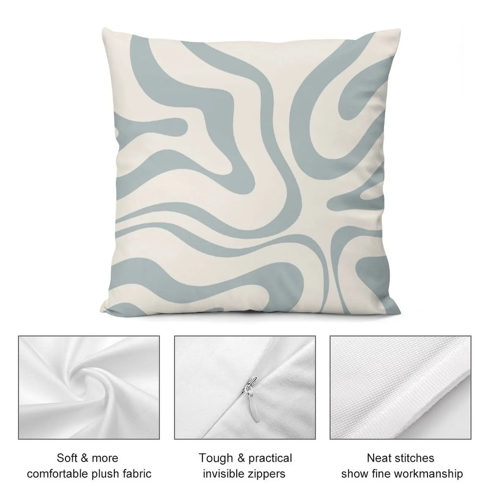 Современная подушка в стиле ретро с жидким крутящимся абстрактным рисунком цвет