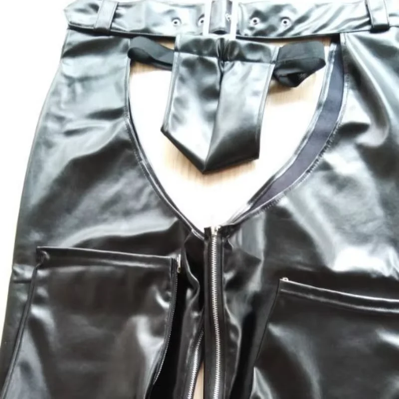 Новые мужские брюки с вырезами в стиле фетиш сценический костюм для ночного