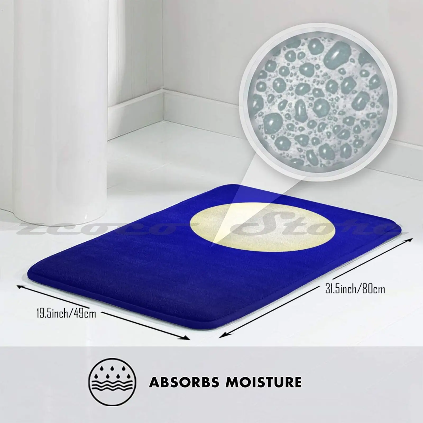 Коврик Orb для двери нескользящий мягкий ковер с поглощением воды полная луна |