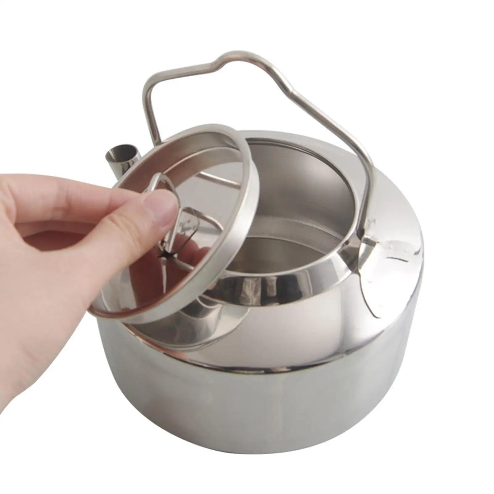 

Outdoor Camping Kettle Ultralight Stainless Steel Portable 1.3L Durable Pot for Stoves Top Campfire Picnic Hiking Coffee Tea