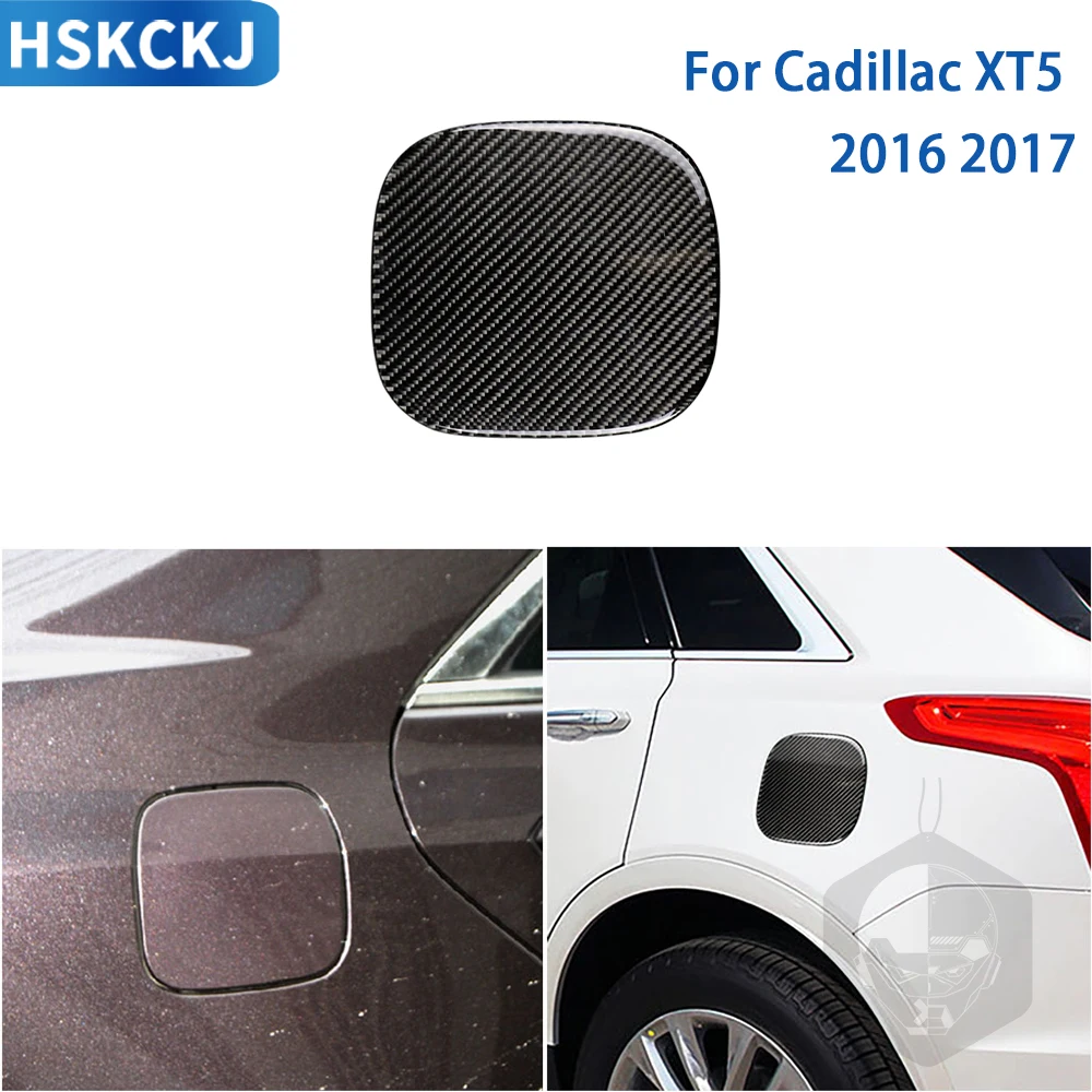 

For Cadillac XT5 2016 2017 Accessories Carbon Fiber Car Interior Fuel Tank Cap Trim Sticker Decoration