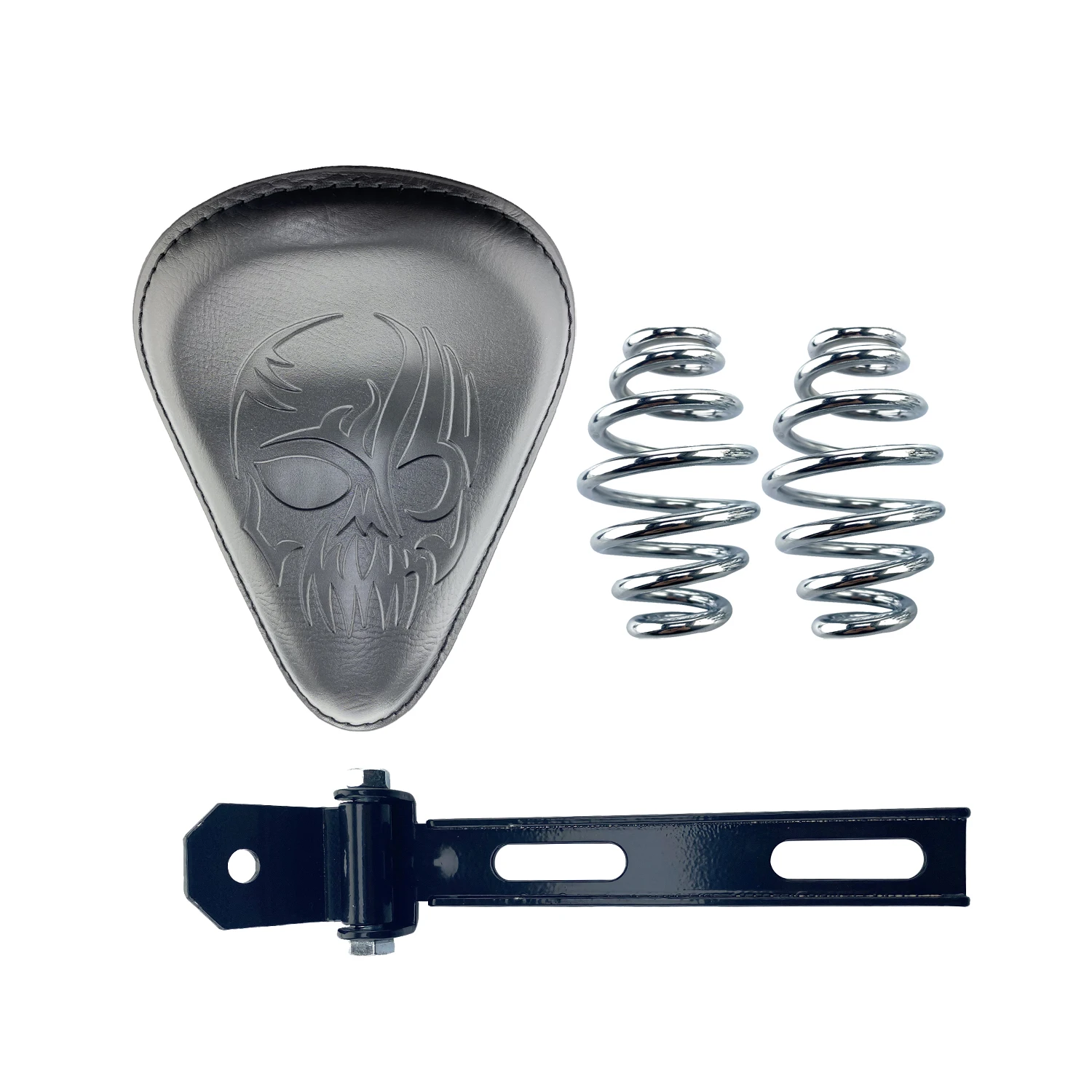 

Мотоциклетное сиденье для водителя из искусственной кожи с черепом + пружинный кронштейн 3 дюйма для Harley Sportster Bobber Chopper 883 XL883L XL883C XLH1200