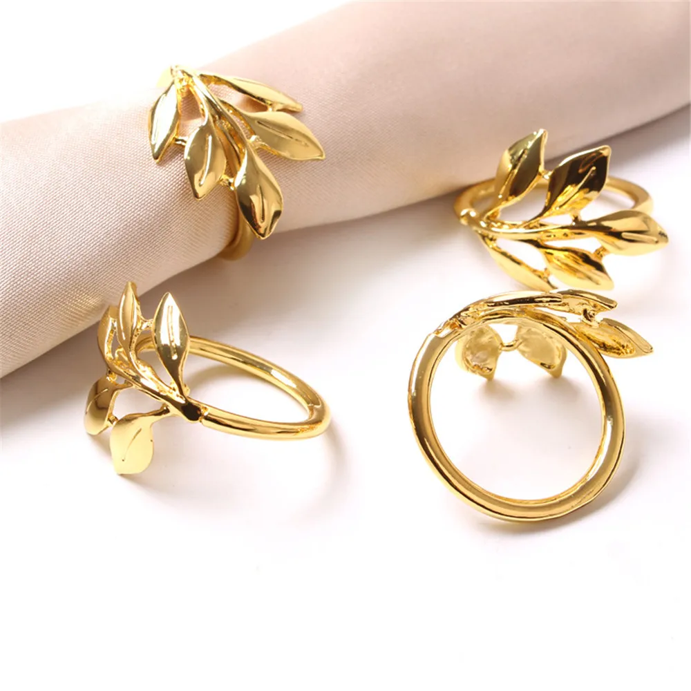 

3Pcs Fall Leaves Napkin Rings Christening Metal Wedding Gifts Party