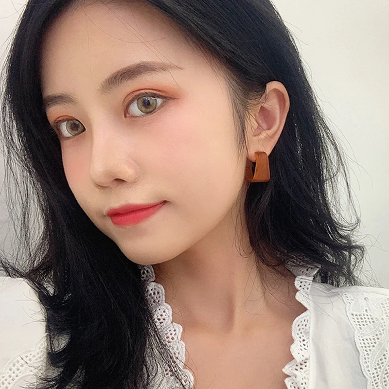 

Simple Resin Earrings for Women Square Leopard Print Earring S925 Needles Brincos for Female Charm Jewelry Girls Gifts