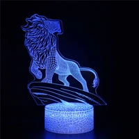 lion 3d lamp acrylic usb led night lights neon sign lamp christmas decorations for home bedroom birthday gifts