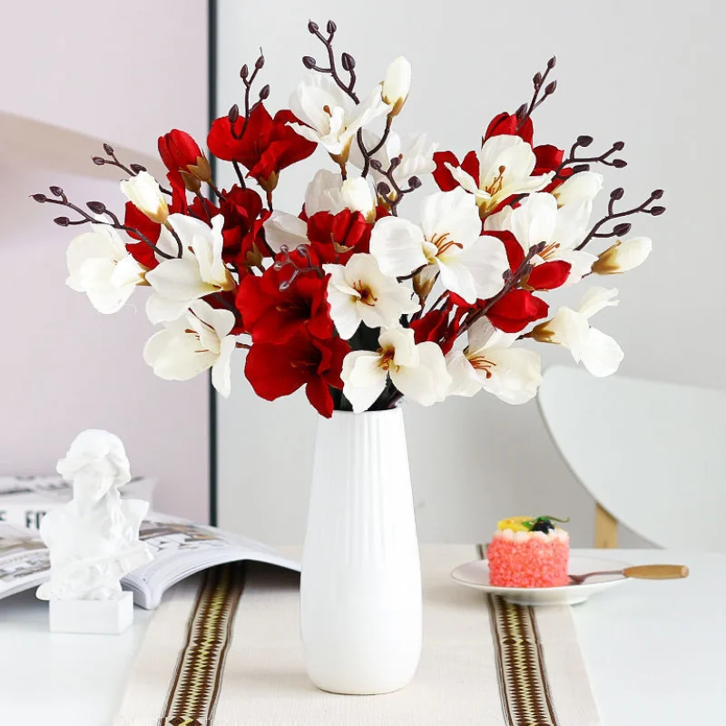 

5 Forks 20 Heads Simulation Bouquet Magnolia Home Decoration Flower Photography Props Flower Wedding Decor Artificial Flowers