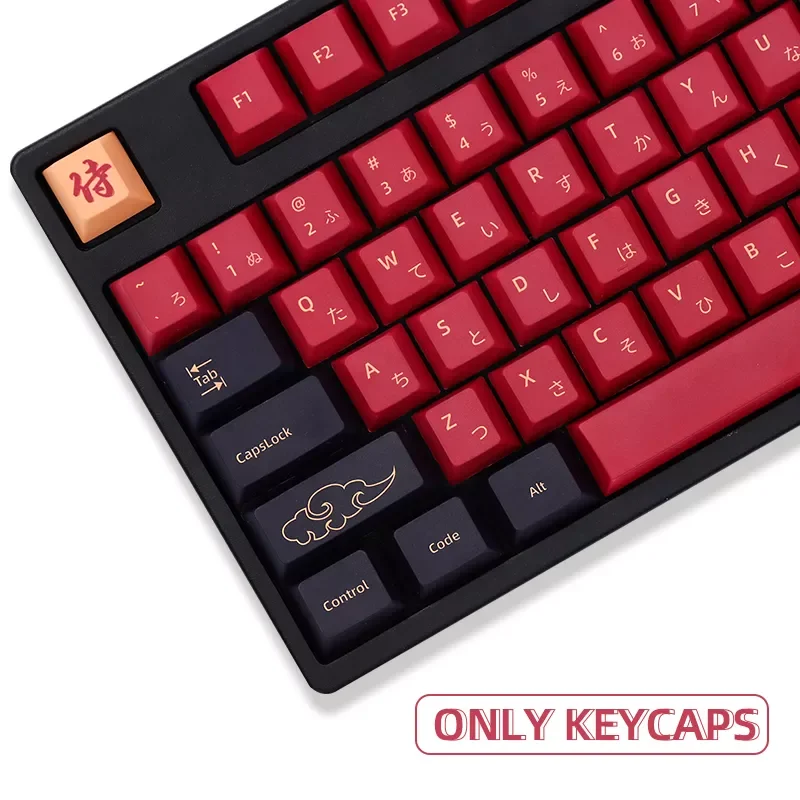 

New 129 keys set Red Samurai Blue Samurai PBT keycap Dye Sub Japanese Keycaps for GMK Cherry MX Switch Mechanical Keyboard