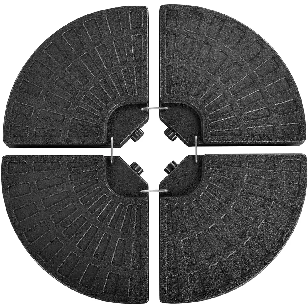 

4-Piece Interlocking Fillable Patio Umbrella Base Stand for Outdoors, Black