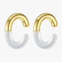 enfashion c shape glass ear cuff earrings for women gold color minimalist non piercing earings fashion jewelry kolczyki e201202