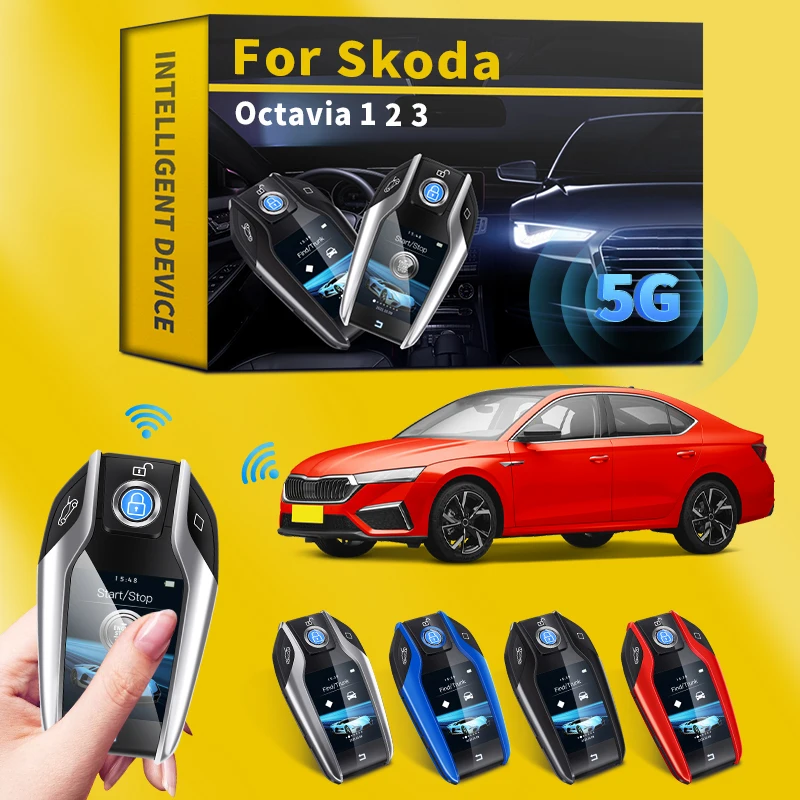 

For Skoda Octavia 3 2 1 MK1 MK2 MK3 A5 A7 A8 Combi Modified Smart LCD Key Keyless Entry Remote Car Key with LCD Screen Display