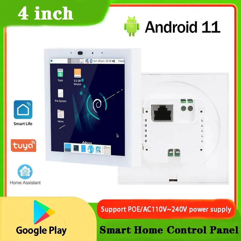 Фото 2025 Новый 4-дюймовый планшет POE Панель управления Smart Home Android 11 OS Сенсорный экран Планшет для настенного крепления RS485 для 86 Настенное крепление Коробка №2