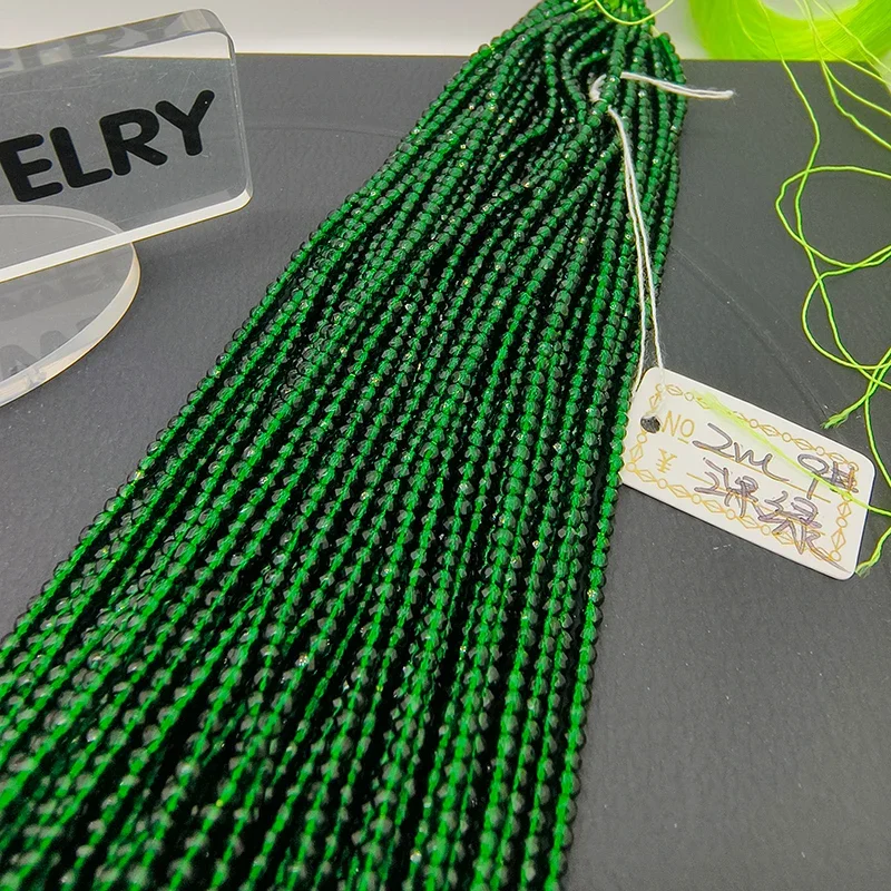 

2MM Emerald Green Crystal Glass Beads Round Faceted for DIY Bracelet Necklace Macking Bag Charm Free Shipping Beauty Jewelry