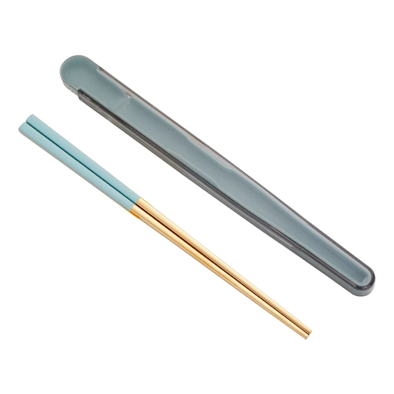 Портативные палочки для еды многоразовые металлические из нержавеющей стали с