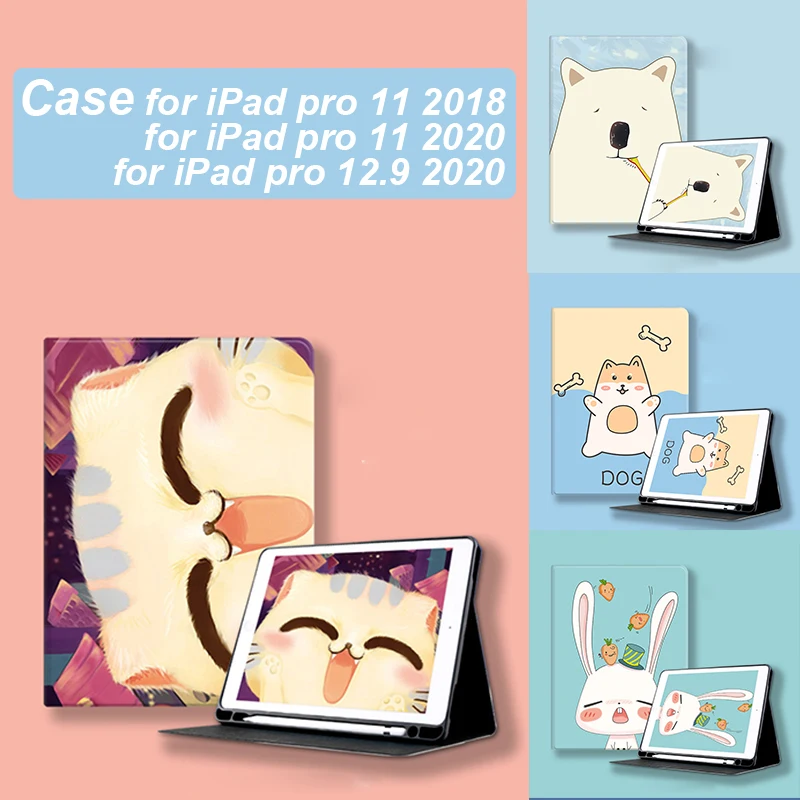 Case for IPad Pro 11 2018 2020 with Pencil Holder PU Leather Book Style Smart Cover for IPad Pro 12 9 12.9 Case 4th Gen 2020