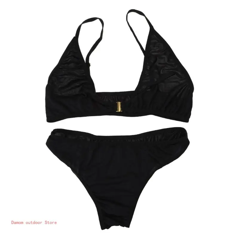 

Womens Solid Color Bikini Swimsuit Cheeky Low Waisted for TRIANGLE Thong Swimwea