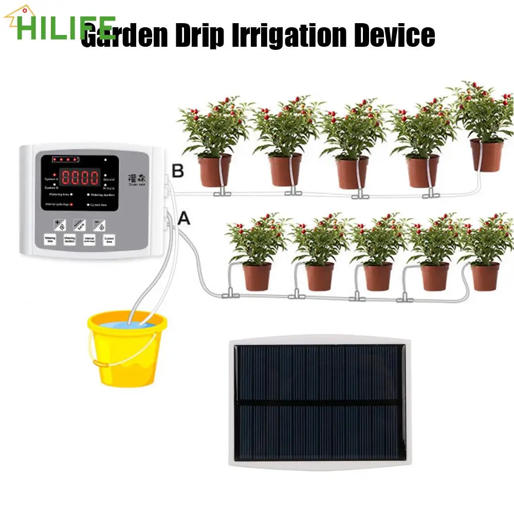 

Automatic Watering Device for Plants Controller Drip System Timer Intelligent Garden Drip Irrigation Device Double Pump Solar