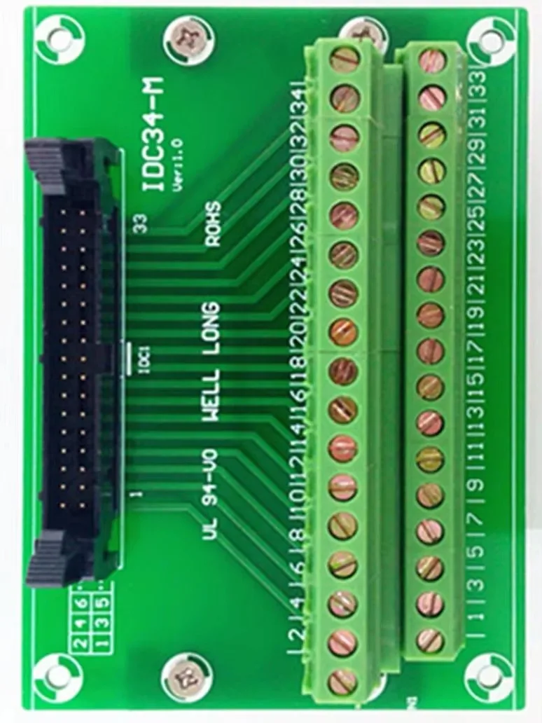 IDC34 2x17 контактов 0 1 дюйма Коммутационная плата с разъемом папа клеммная колодка