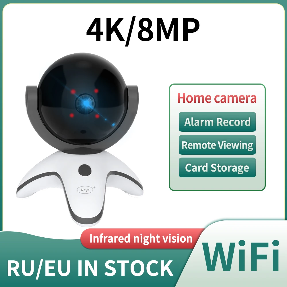 

Neye3C IP Camera 8MP Wifi Nanny Pet Camera 360° Surveillance for Home, Baby Pet, 2CH Audio, Sound/Person Detection