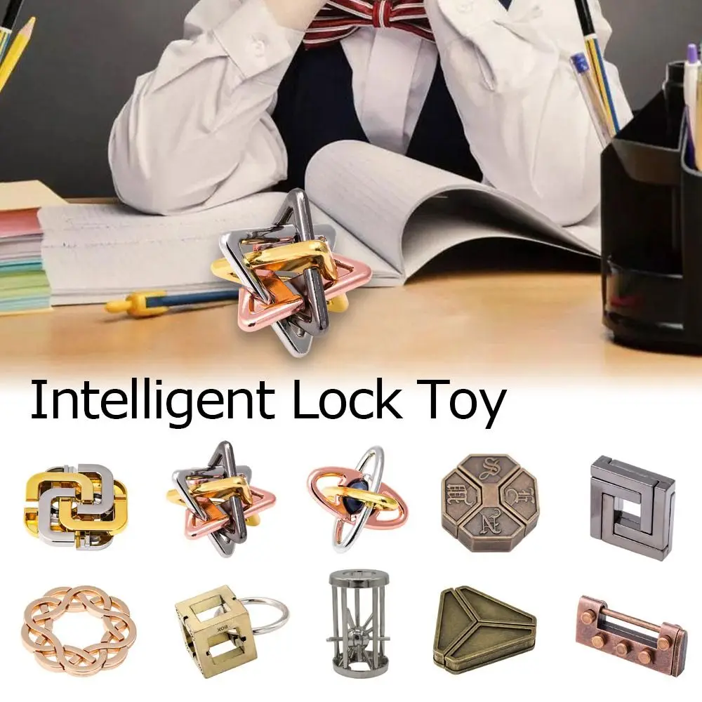 

Прибор для проверки мозга IQ, головоломка для мозга, игра для детей, винтажная коробка-головоломка из сплава, игрушки с металлическим замком