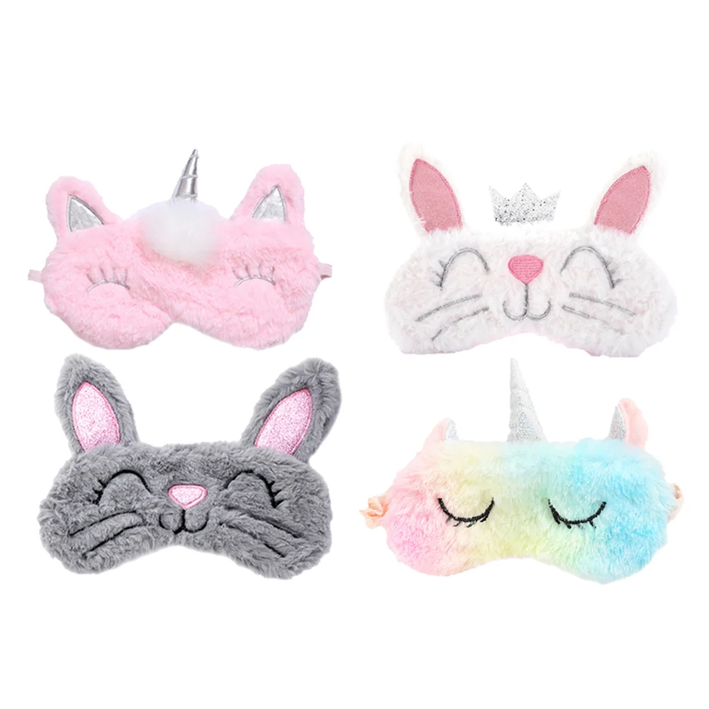 

4 Pcs Blindfold Eye Cover Cartoon Sleeping Eyeshade Animal Mask Shading Eyepatch Kids Masks