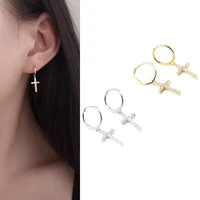 cross drop earrings for women teens girls classic elegant trendy style diamond rhinestones dangle earrings fashion jewelry gifts
