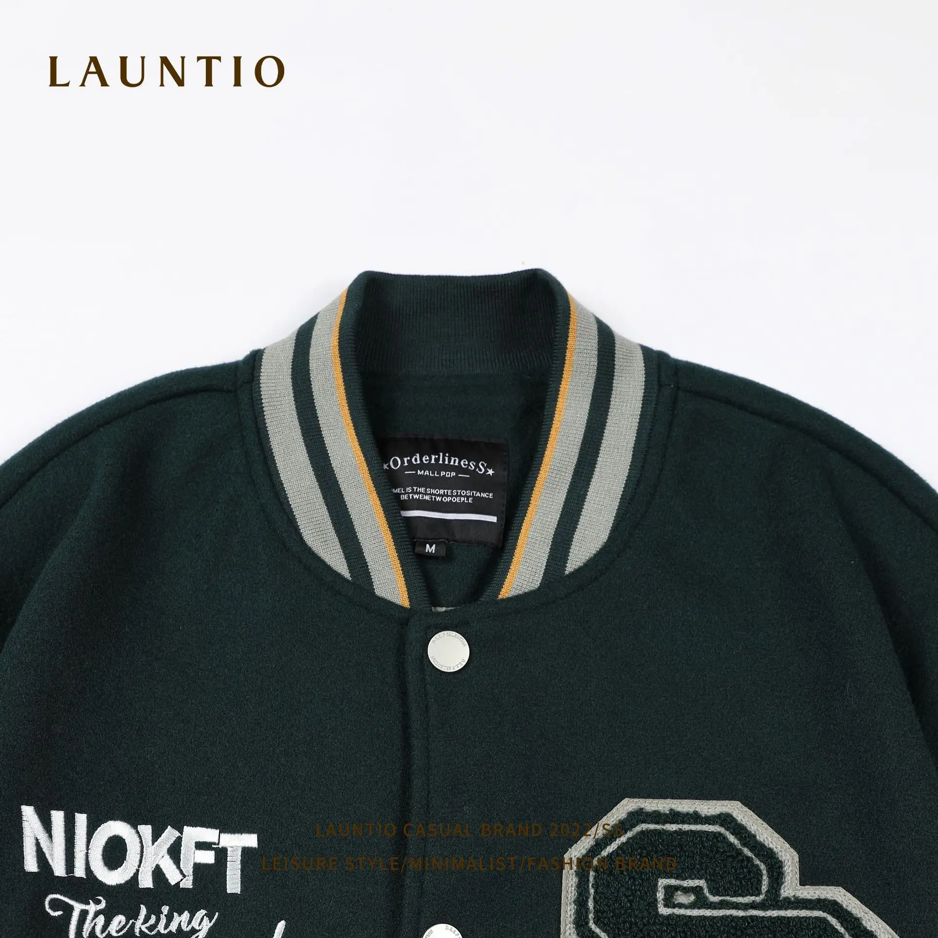 Уличная бейсбольная куртка Longzhi Mountain с воротником-стойкой и вышивкой осень 2022