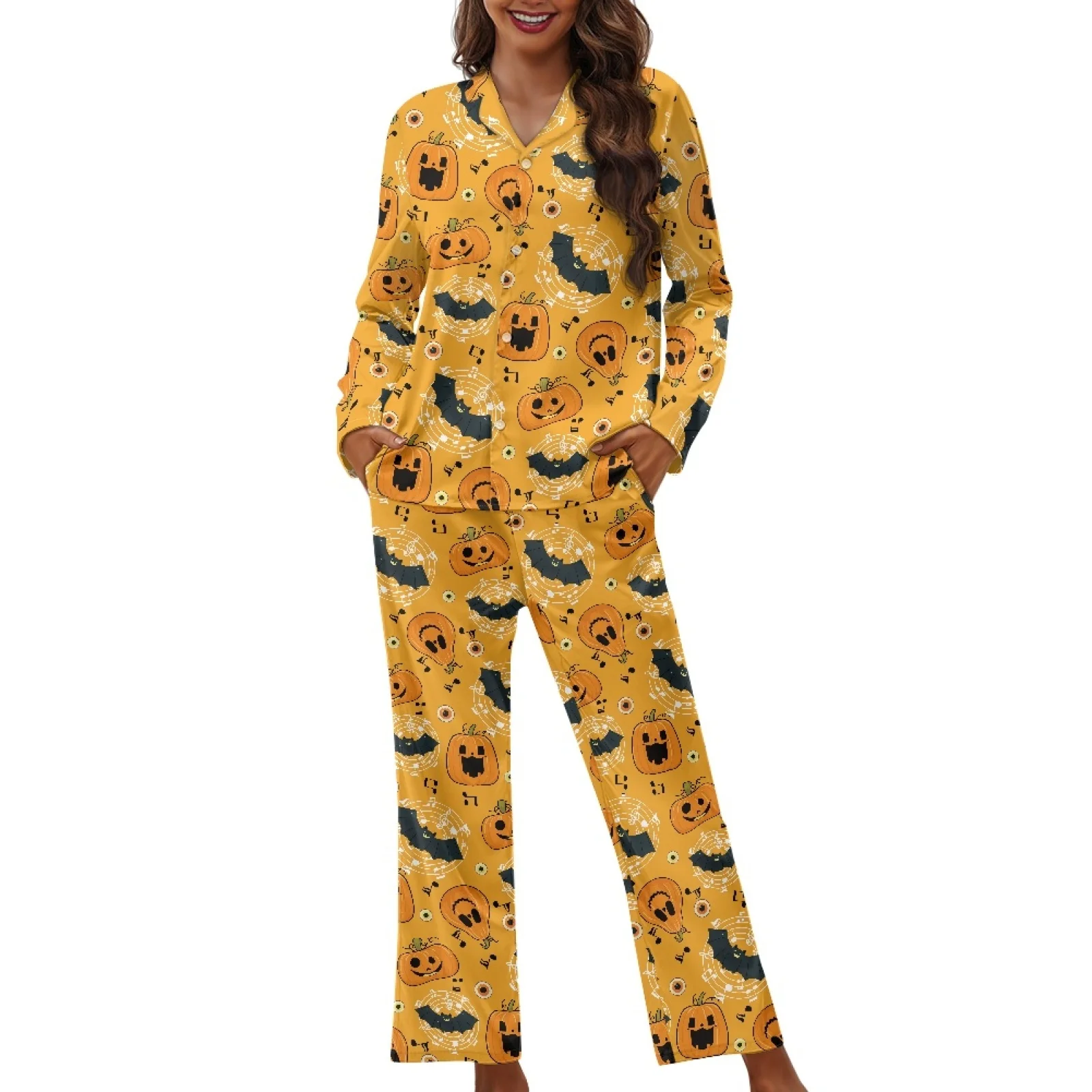 Wansheng Осенняя новая Пижама с перекрестными краями кубинский воротник длинным