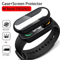 2in1 case screen protector for xiaomi mi band 7 6 5 4 3 casefilm full coverage protective cover for miband 6 7 band 5 4 3 nfc