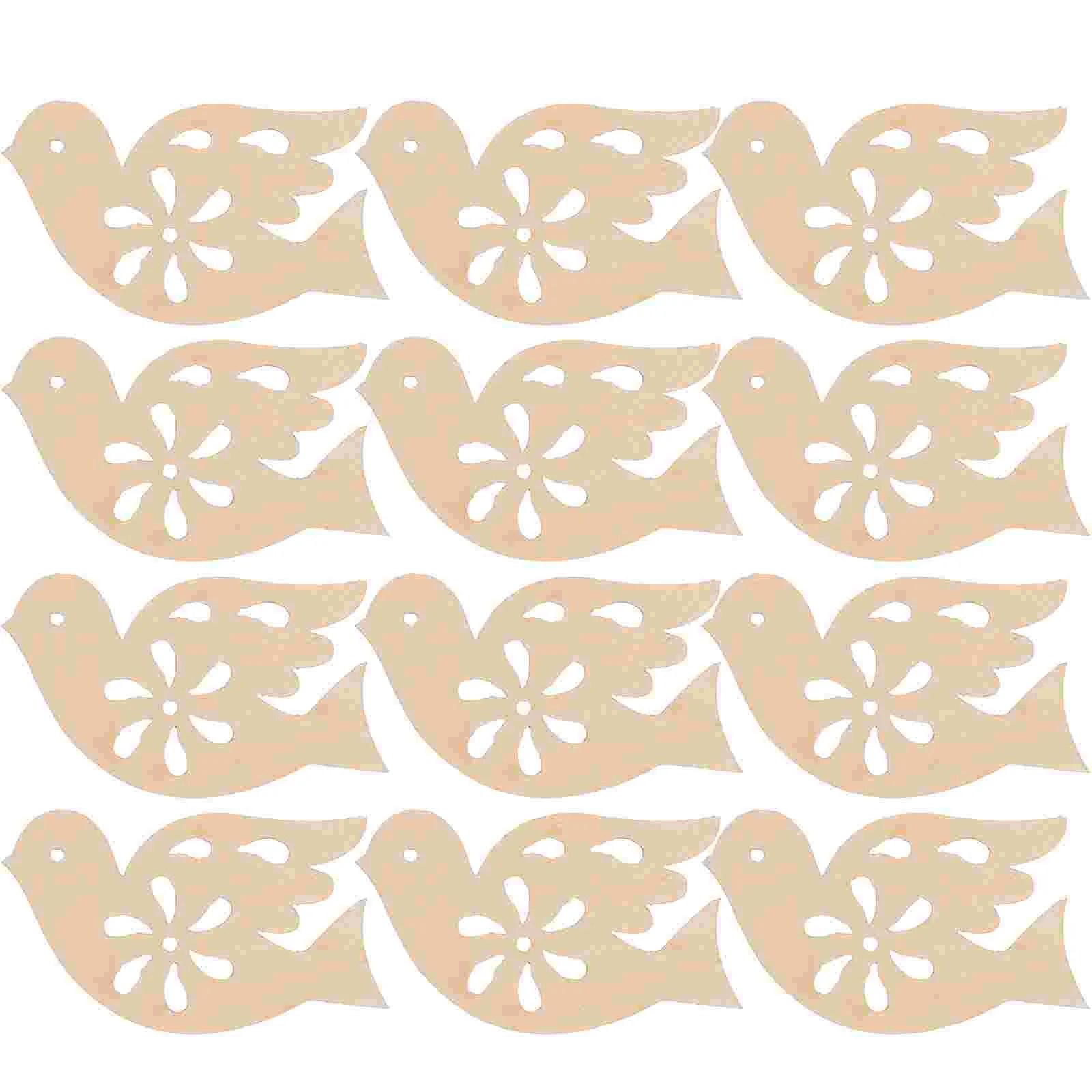 

20pcs Unfinished Wooden Peace Dove Slices Wooden Pieces Craft Embellishments for Painting