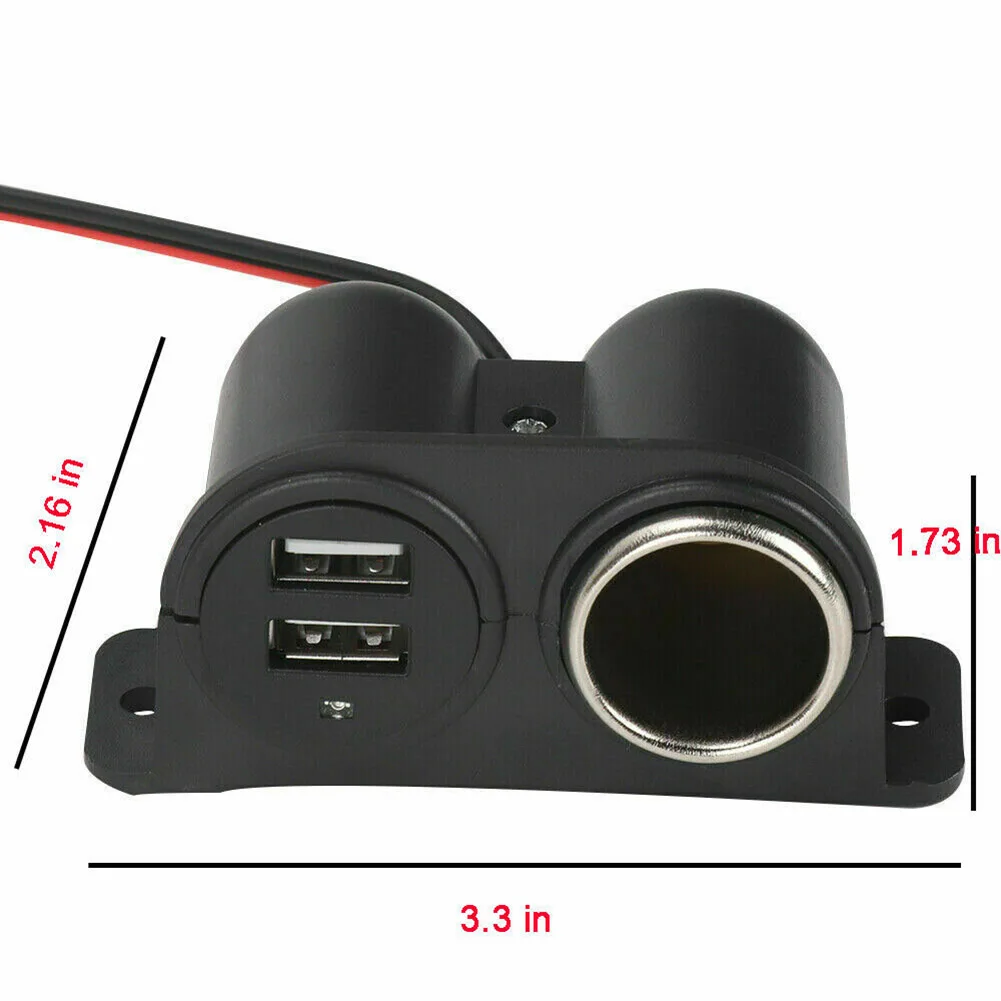 

1PC Cigarett Lighter 12V/24V Car Cigarett Lighter Socket Splitter Charger Power Adapter Two USB Port Accessories