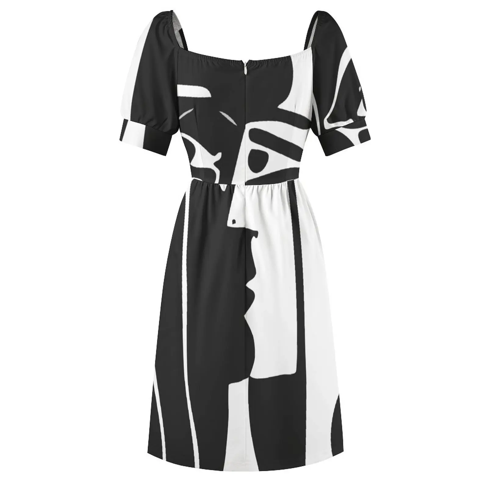 Черно-белые лица VectorArt. Платья для женщин летняя одежда женские платья