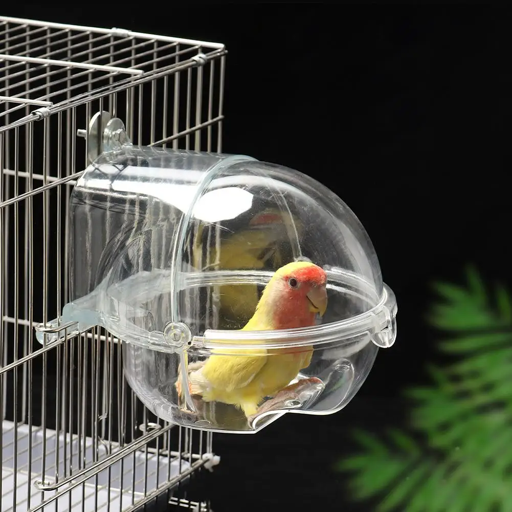 

Bird Bath Cage Cockatiel Bird Clear Bird Bath for Cage Bird Cage Accessory Supplies Hanging Bird Tub for Small Bird Cockatiel