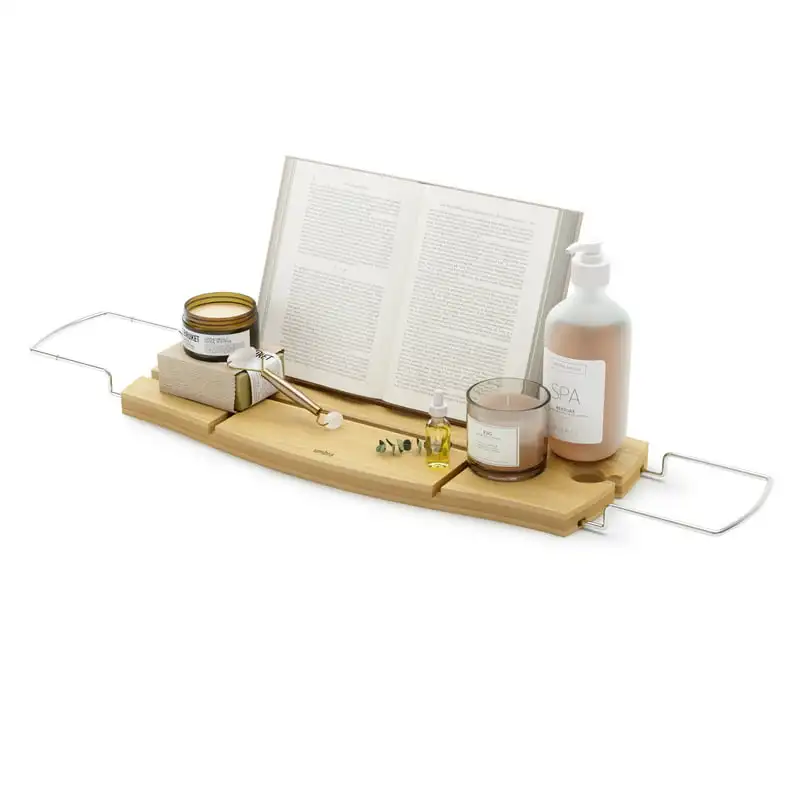 

Extendable and Adjustable Bamboo Bath Caddy Natural